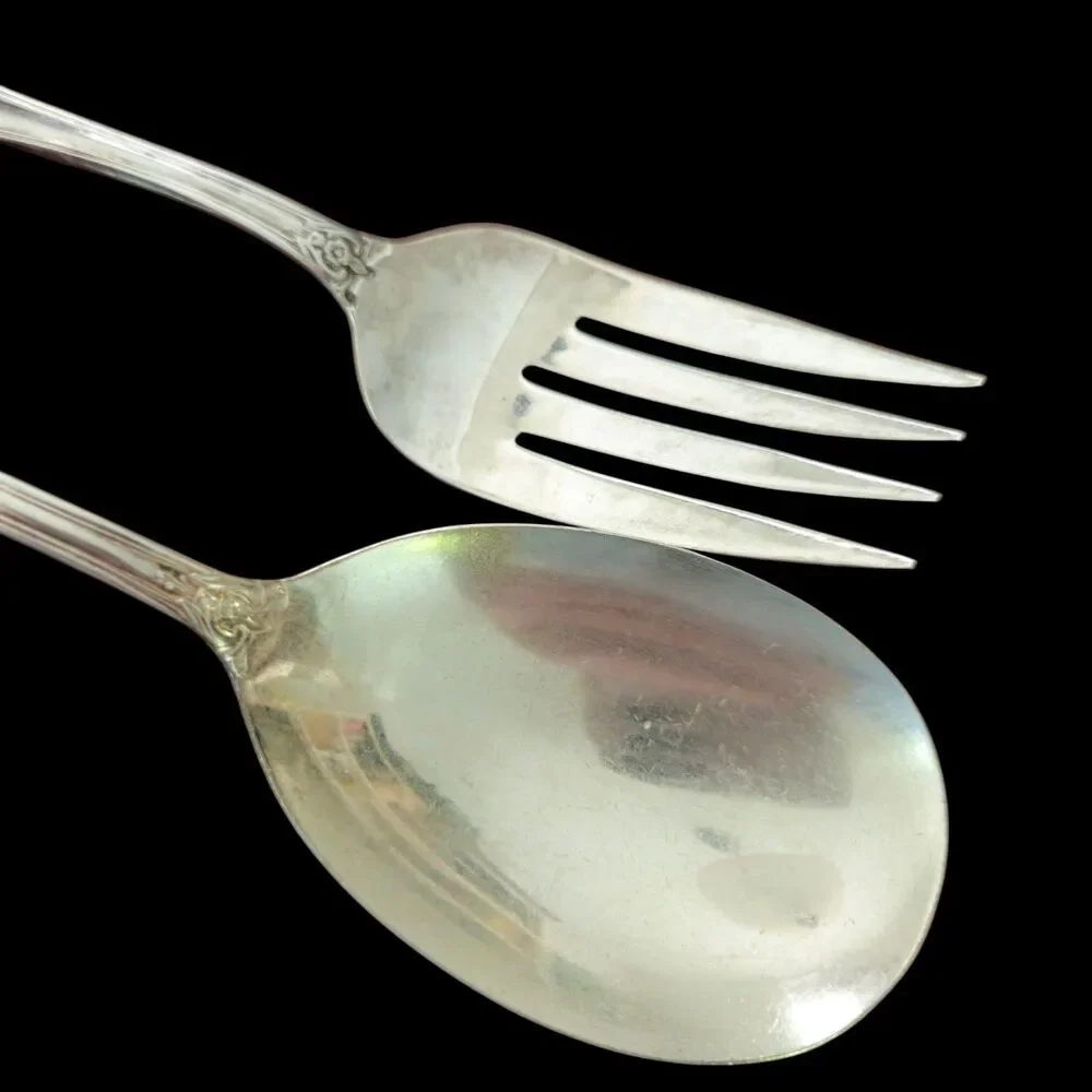 William Rogers Mfg Co GRAND ELEGANCE Serving Spoon & Fork Silverware Extra Plate